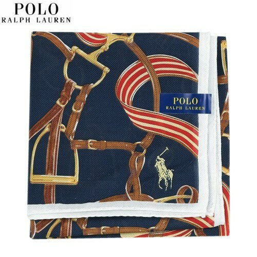 ポロ ラルフ ローレン ハンカチ レディース ポロ・ラルフローレン ハンカチ POLO RALPH LAUREN レディース ブランド ギフト プレゼント 日本製 チェーン プリント コットンシルク 大判 ハンカチーフ 紺 23/10/4 261023【ネコポスで送料無料】