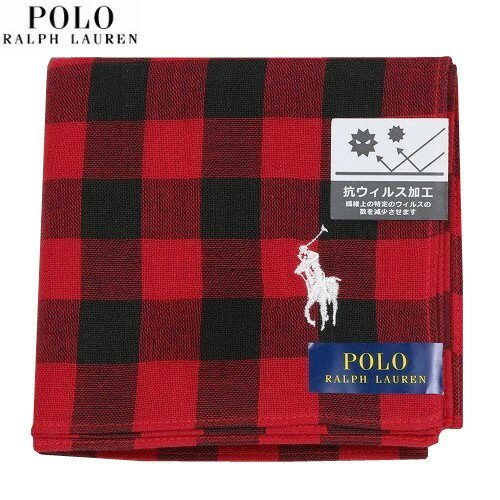 ポロ ラルフ ローレン ハンカチ レディース ポロ・ラルフローレン ハンカチ POLO RALPH LAUREN メンズ レディース ブランド ギフト 日本製 抗ウイルス加工 ギンガムチェック コットン ハンカチーフ 赤 23/11/1 021123【ネコポスで送料無料】