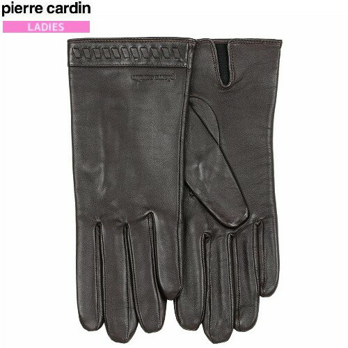 ピエールカルダン 手袋 pierre cardin レディース ブランド ギフト プレゼント 本革 ブランドロゴ刻印 ラムレザー グローブ 暗茶 23/11/3 161123【ネコポスで送料無料】