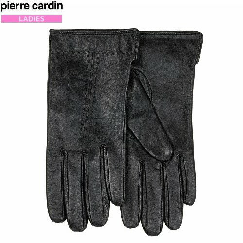 ピエールカルダン 手袋 pierre cardin レディース ブランド ギフト プレゼント 本革 ステッチ ラムレザー グローブ 黒 23/11/3 161123【ネコポスで送料無料】