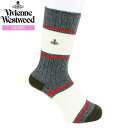 ヴィヴィアンウエストウッド 靴下 Vivienne Westwood 10%OFF レディース ブランド おしゃれ 日本製 ワッフルボーダー クルーソックス 白×グレー 23/11/4 221123【ネコポスで送料無料】
