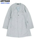 アルチザン・メン コート ARTISAN MEN 66%OFF メンズ ブランド 日本製 ウール×カシミヤビーバー加工 はっぴコート グレー 23/12/4 221223