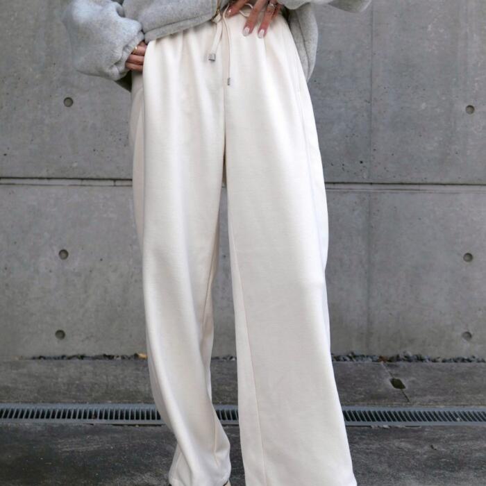Anew ELan ウールブレンドイージースラックス 女性 パンツ ホワイト ウール