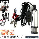 水中ポンプ 12V 2個セット 小型 ウォーターポンプ 12L/min バッテリークランプ 電動 ポンプ ケーブル 3m スイッチ式 強力 給油 給水 排油 排...