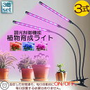 植物育成ライト LED植物育成灯 室内栽培ランプ 3個セット 3つ照明モード 9段階調光 観葉植物 3ヘッド式ライト 5v 60w 自動ON/OFF 室内/水耕...