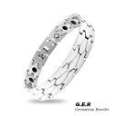ゲルマニウム ブレスレット ステンレス メンズ 磁気 健康 ブレスレット(シルバー)gestn-004-a