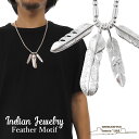 ネイティブ アメリカン ネックレス レザー シルバー フェザー インディアンジュエリー メンズアクセサリー inj-058