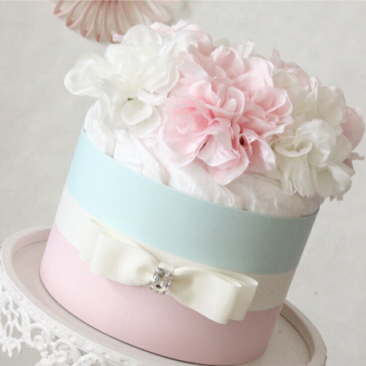 Bonbon ボンボン ダイパーケーキ おむつケーキ ベビーシャワー パーティー 出産祝い 出産祝いにオススメ 出産祝いのプレゼント 出産祝いの贈り物 ハーフバースデー バースデー 女の子 可愛いおむつケーキ 誕生日 かわいい おしゃれ ギフト 贈り物 LAスタイル【売れ筋】