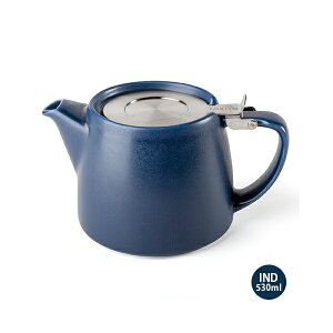 FOR LIFE アーティザン スタンプ ティーポット インディゴ 530ml インフューザー 茶こし付き 最適の品質と機能 硬質陶器 茶器 紅茶 お茶 ハーブ シンプル