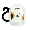 耐熱2重タンブラー みけ猫くん 250ml ダブルウォールグラス(3)