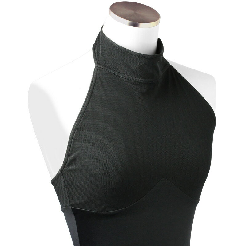 (子供XL〜大人サイズ) スタイリッシュコレクション ホルターネックレオタードC02【日本製 バレエ 新体操 社交ダンス かっこいい ジュニア 動きやすい シンプル 白 黒 ホワイト ブラック 練習着 無地 レッスンウエア 初心者 アンジュ ange コットン 綿】