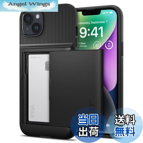 ̵ۡ18ǯεϡSpigen iPhone14  Ģ Ѿ׷  Ǽ 2Ź¤ Ѿ׷ ƷMILʼ ɻ IC  ݥå ѥ ࡦޡ CS ACS05058 (֥å)