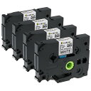 【送料無料】ピータッチ テープ 3.5mm 白 黒字 TZe-N201 と互換 ブラザー工業 TZeテープ ノンラミネートテープ 4個セット ブラザー P-To...