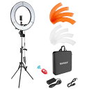 【送料無料】NEEWER 18インチLEDリングライト 55W 5600K 調光可能 女優ライト 省エネSMD LED カメラ写真ビデオ用照明セット ライトスタンド、ソフトチューブ付属 生放送/メイクアップ/自撮り/YouTube/tiktok動画撮影用