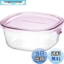 【送料無料】iwaki イワキ 耐熱ガラス 保存容器 ピンク 角型 S 450ml ごはん 1膳 パック&レンジ