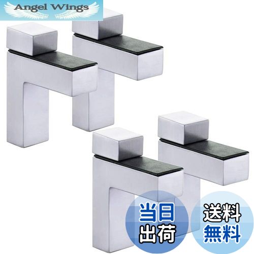 【送料無料】Bestgle 4本ガラス棚クランプ ステンレス亜鉛合金棚ブラケット調節可能 F字型 ガラスシェ..