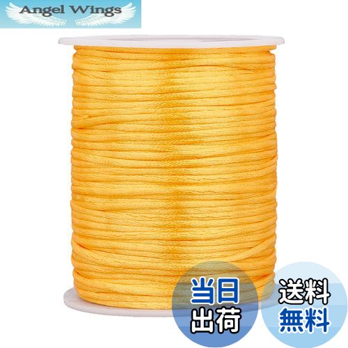 【送料無料】PH PandaHall 紐 手芸 結び紐 ナイロン糸 線 約100m 直経約2mm ナイロンロープ 編み ブレスレット ハンドメイド 手芸用品 アクセサリーパーツ 手作り 材料 素材 ゴールド