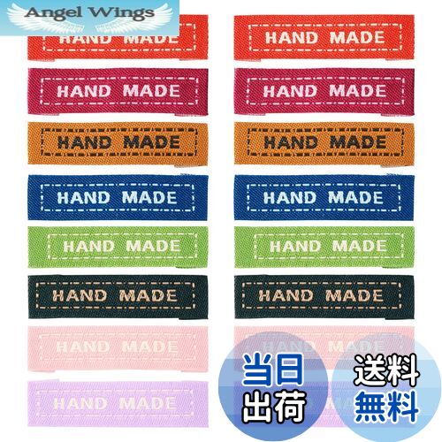 【送料無料】Beadthoven DIYの縫製タグ 衣類ラベル 約80枚入り カラフル 刺繍タグ 布タグ 矩形 英文柄 ..