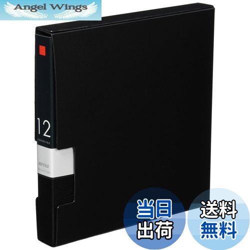 【送料無料】バッファロー BUFFALO CD&DVDファイルケース ブックタイプ 12枚収納 ブラック BSCD01F12BK