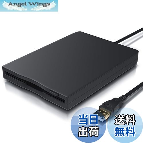 【送料無料】USBフロッピーディスクリーダードライブ3.5インチ1.44 MB外付けポータブルFDDディスケットドライブWindows XP/Vista/7/8/10/11のみサポート、PCコンピュータ/ラップトップ用 プラグアンドプレイ ドライバなし ブラック