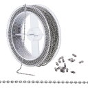 【送料無料】BENECREAT 全長15m玉径1.5mmボールチェーン 304ステンレス製 50個コネクタ付き キーホルダー 単語帳作り 財布 手工芸素材 手作り