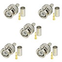 【送料無料】BINGFU BNCオスコネクタ 圧着タイプ RG58 RG303 RG141 RG142 RG400 LMR195など対応 50オーム 低損失 ケーブル用 自作 5個入