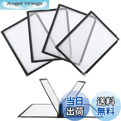 【送料無料】RILIHII メニューブック 8ページ 【5冊セット】メニュー表 A4 (4枚8面) 透明 料理写真入り..