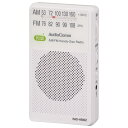【送料無料】オーム(OHM) 電機AudioComm ラジオ ポケットラジオ コンパクトラジオ ハンディサイズラジオ AM/FM イヤホン付き ワイドFM対応 ホワイト RAD-H580Z 03-5028