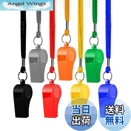 【送料無料】harukita ホイッスル 笛 審判用ホイッスル コーチ用ホイッスル 防災 救援 トレーニングホイッスル 軽量 バスケットボール 野球 コンペティション用品 ストラップ付き（7個入り）