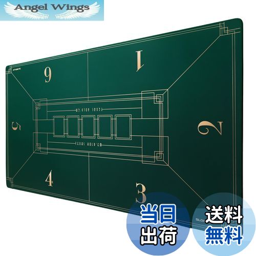 【送料無料】SLOWPLAY Nash ポーカーマット テキサスホールデム 120x70cm｜アール・デコ調プリント ポータブルプレイマット 滑らかな手触り 騒音軽減（グリーン）