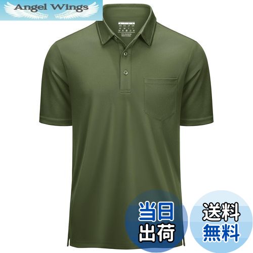 【送料無料】[KEFITEVD] ポロシャツ メンズ 半袖 速乾tシャツ 夏用 作業着 ポリエステルシャツ ポケッ..