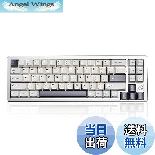 楽天Angel Wings【送料無料】YUNZII AL71 メカニカルキーボード 68％ コンパクト フルアルミCNC加工 ガスケット構造 [Bluetooth/2.4G/USB-C 三モード接続] ホットスワップ対応 NKRO RGBバックライト Win/Mac両対応 技適認証済み プレゼント対応（シルバー、クリスタルホワイトスイッチ）