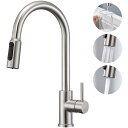 【送料無料】CREAキッチン水栓 混合栓 キッチン蛇口 シャワー 浄水器専用蛇口 飲み水モード 混合水栓キッチン浄水器の蛇口 ホース引き出し式 泡沫水流 ステン...