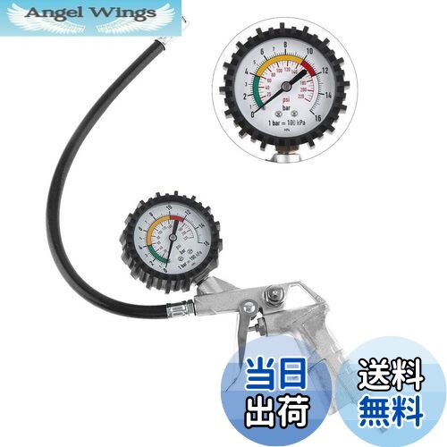 【送料無料】Lanodo エア チェッカー タイヤ ゲージ 空気圧 自動車 バイク用 空気入れ メーター付き エ..