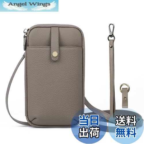 【送料無料】[imeetu]スマホショルダー お財布ショルダー スマホポーチ レディース 本革 多機能 落下防..