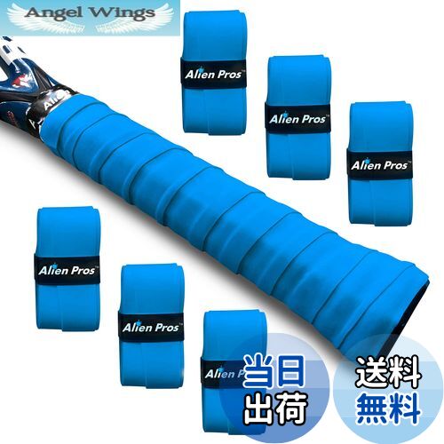 【送料無料】Alien Pros テニスラケットグリップテープ（6グリップ）− プレカット、ドライタイプのテニスグリップ − テニスオーバーグリップテープ、テニスラケット − ラケットに巻いて、高性能にしましょう（6グリップ,ブルー）