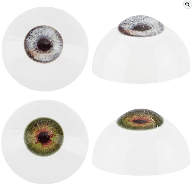 【送料無料】PH PandaHall ドール目 ドールアイズ ハーフラウンド 半円 人形眼 目玉 操り人形 手作り ハンドメイド 人形修理に グリーン ライトブルー