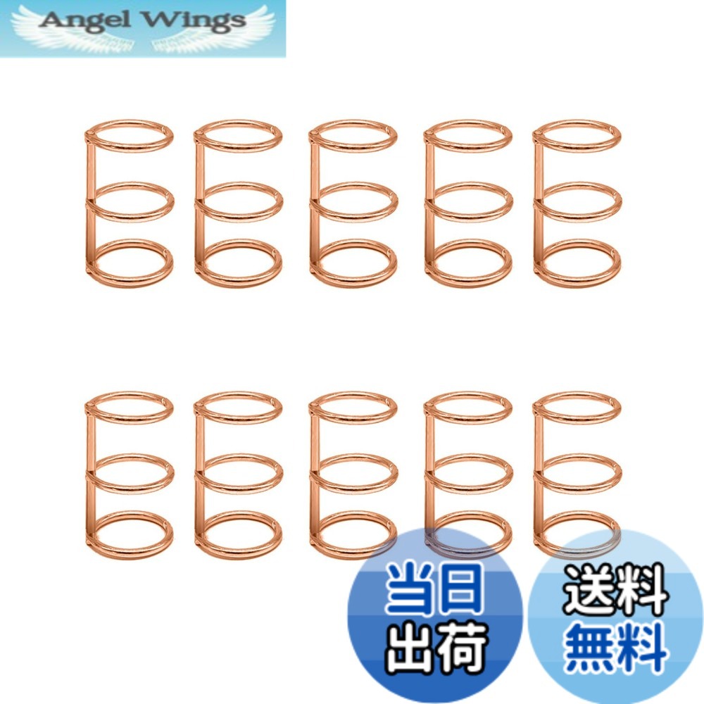 【送料無料】YFFSFDC ルーズリーフバインダーリング 製本用とじ具 穴径20mm 単語帳 資料保存 整理 カレンダー 手帳 アルバム【ローズゴールド 10個セット】