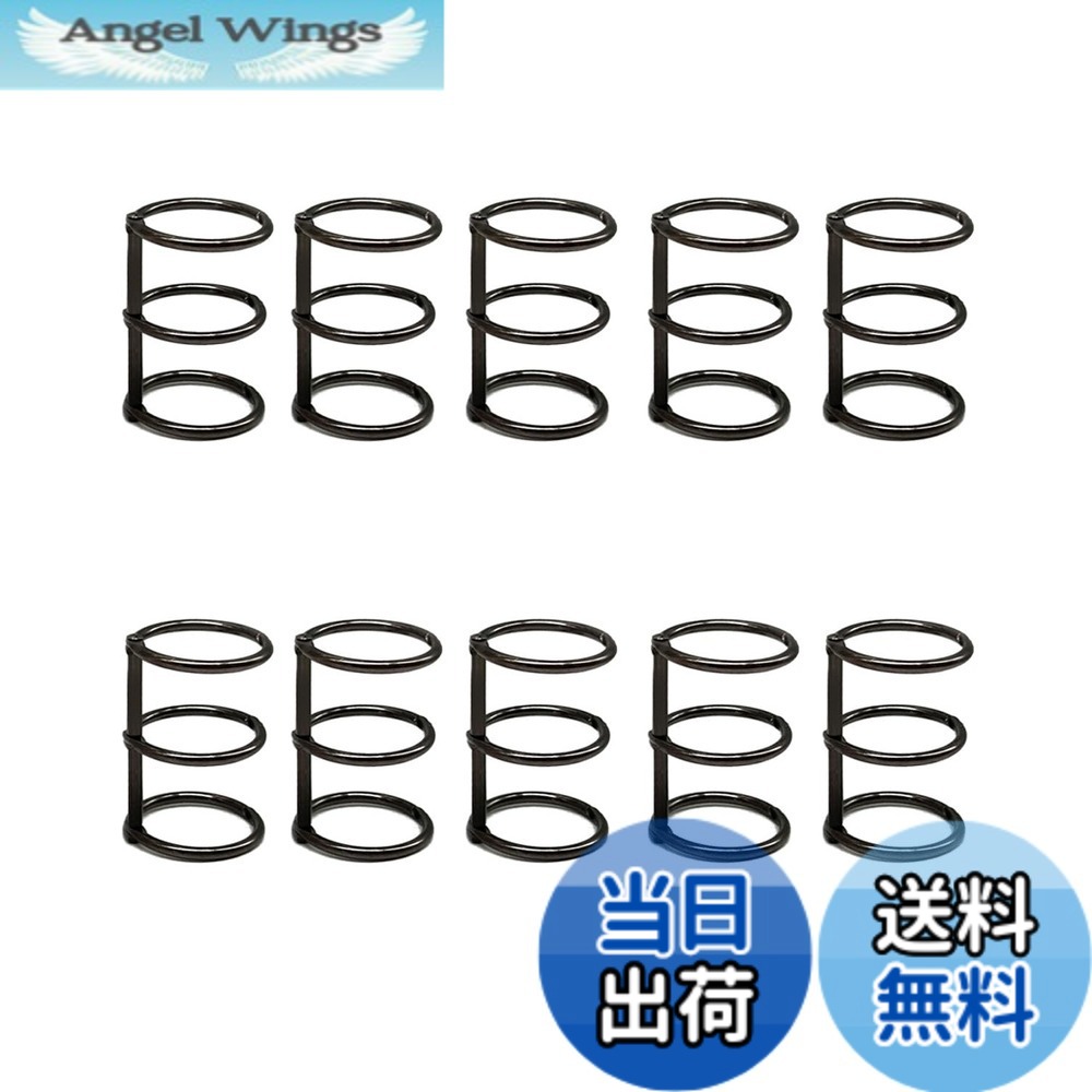 【送料無料】YFFSFDC ルーズリーフバインダーリング 製本用とじ具 穴径20mm 単語帳 資料保存 整理 カレンダー 手帳 アルバム【ブラック 10個セット】