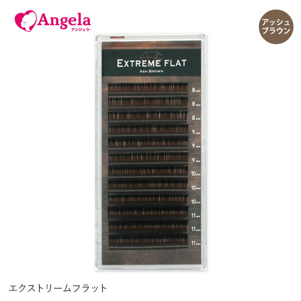 まつげエクステ プロ用 まつエク マツエクExtreme FLAT アッシュブラウン(12列) Jカール Cカール Dカール エクストリームフラット AshBrown メール便可 GLAMORIZE アンジェララッシュ D15