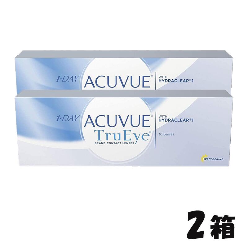 【2箱 送料無料】1day Acuvue True eye ワンデーアキュビュートゥルーアイ (30枚入) シリコーンハイドロゲル素材 ワンデー アキュビュー コンタクトレンズ クリアレンズ 1日 使い捨て Trueye 透明 楽天 処方箋なし bc8.5 bc9.0 uvカット 処方箋なし 近視 遠視