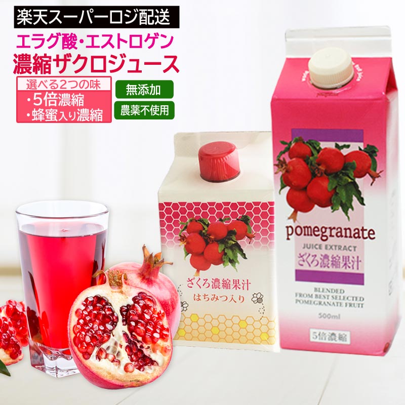 濃縮ザクロジュース　1本　　無添加・農薬不使用で安心安全。紙パック入り500ml