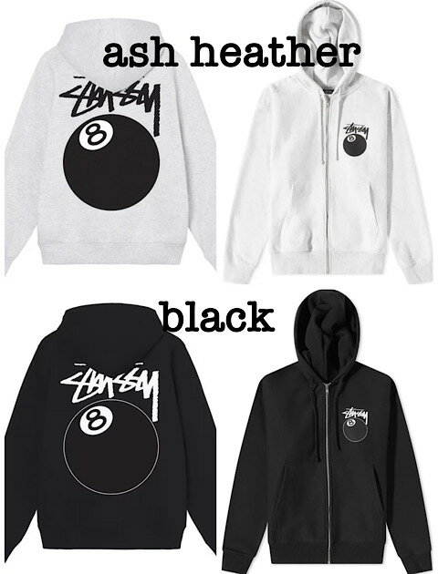 ステューシー STUSSY 8 BALL ZIP HOOD スウェット パーカー 並行輸入品　裏起毛　パーカー フード フーディ トップス Zip up Hoody Parker ジップパーカー 