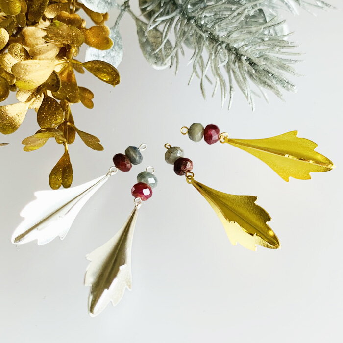 天然石 サファイア デザイン ピアスチャーム