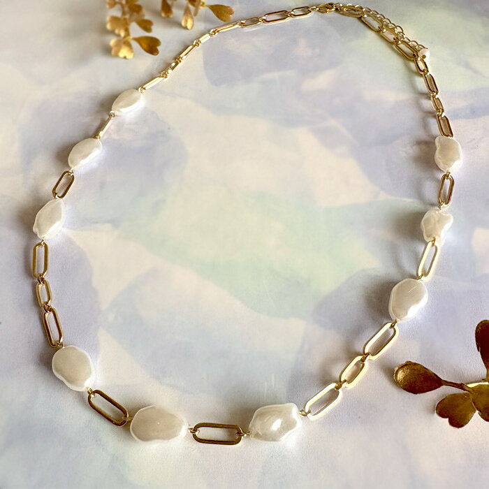 ビーズアクセサリーキット バロックパールのネックレス