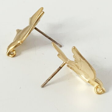 ピアスパーツ 1ペア デザインピアス 小鳥 バードアクセサリーパーツ 繊細