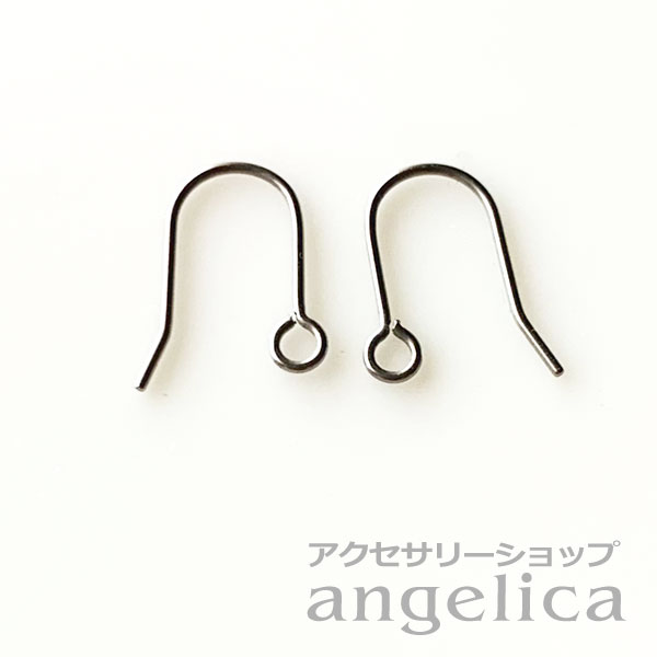 純チタン フックピアス 約10x15mm 1ペア 金属アレルギー対応 アレルギーフリー