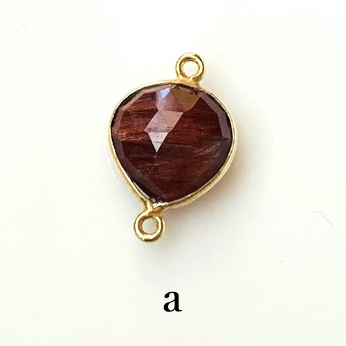 フレームストーン 天然石 マロン コネクター アンデシン シルバー925 ゴールド