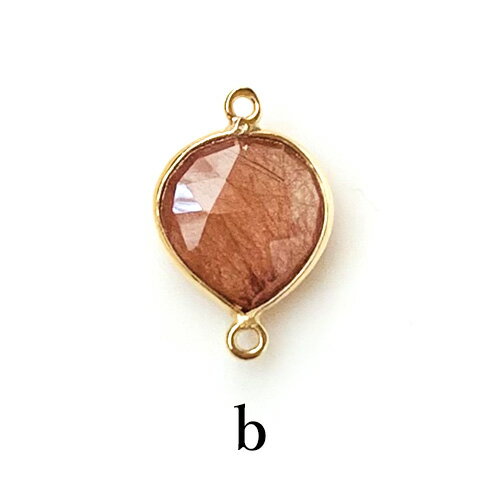 フレームストーン 天然石 マロン コネクター アンデシン シルバー925 ゴールド