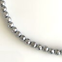 天然石 ヘマタイト ラウンドカット 4x4mm シルバープレート 10個
